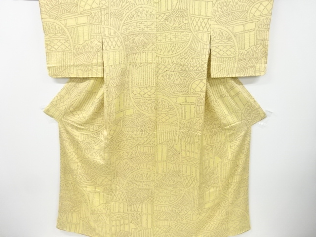 絞り垣根模様小紋着物